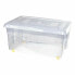 Storage Box with Wheels With lid Transparent 45 L (6 Units)