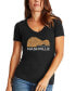 ფოტო #1 პროდუქტის Women's Nashville Guitar Word Art V-neck T-shirt