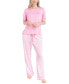 Women's 2-Pc. I Heart Lounge Printed Pajamas Set