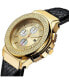 ფოტო #5 პროდუქტის Men's Saxon Diamond (1/6 ct.t.w.) 18k Gold Plated Stainless Steel Watch