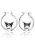 Фото #1 товара Sanrio Women's Enamel Plated Hoop Earrings Officially Licensed - Kuromi