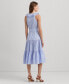 Women's Striped Cotton Broadcloth Surplice Dress