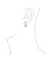 ფოტო #2 პროდუქტის Bridal Pave Halo Dangle Teardrop Cubic Zirconia Pink AAA CZ Drop Earrings For Wedding Women Prom Teen Rose Gold Plated Brass