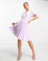 Фото #4 товара Closet London Petite wrap front pleated mini dress in lavender