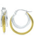 ფოტო #1 პროდუქტის Small Two-Tone Triple Hoop Earrings, 17mm, Created for Macy's