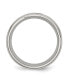 ფოტო #2 პროდუქტის Stainless Steel Brushed Polished CZ 8mm Beveled Edge Band Ring