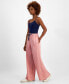 ფოტო #3 პროდუქტის Women's Contrast-Tie Wide-Leg Pull-On Pants