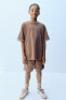 Garment dye t-shirt and bermuda shorts co-ord