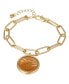 16462 Hummingbird Coin Goldtone Elongated Link Bracelet