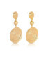 Фото #3 товара Textured Disc 18K Gold-Plated Statement Earrings