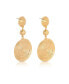 ფოტო #3 პროდუქტის Textured Disc 18K Gold-Plated Statement Earrings