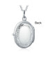 Фото #5 товара Etched Leaf Scroll Holds Two Memory Photo Picture Oval Locket For Women Sterling Silver Pendant Necklace