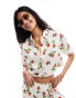 Фото #1 товара ASOS DESIGN crop satin shirt in strawberry print co-ord