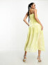 Collective the Label tiered smock midaxi dress in lemon