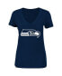 Women's Jamal Adams College Navy Seattle Seahawks Plus Size Player Name and Number V-Neck T-shirt