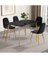 Minimalist Black Marble Dining Table with Gold Legs