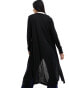 New Look ribbed midi cardigan in black