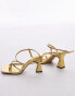 Фото #3 товара Topshop Gracy strappy block heeled sandals in gold