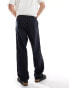 ASOS DESIGN relaxed pull on linen trouser in washed navy