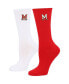 ფოტო #1 პროდუქტის Women's Red, White Maryland Terrapins 2-Pack Quarter-Length Socks