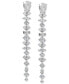 Фото #1 товара Silver-Tone Mixed Cubic Zirconia Linear Drop Earrings, Created for Macy's