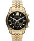 ფოტო #1 პროდუქტის Men's Chronograph Lexington Gold-Tone Stainless Steel Bracelet Watch 45mm MK8286
