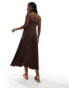 Фото #3 товара ASOS DESIGN hardware trim trapeze maxi dress in chocolate