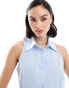 Mango sleeveless shirt in light blue