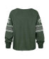 Фото #3 товара Women's Green Distressed Michigan State Spartans Allie Modest Raglan Long Sleeve Cropped T-shirt