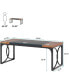 Фото #2 товара 63" Executive Desk, Large Office Computer Desk with Strong Metal Frame for Home Office, Easy Assembly