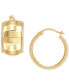 ფოტო #1 პროდუქტის Polished Pattern Flex Huggie Hoop Earrings in 10k Gold, 7/8"