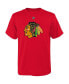 Preschool Boys and Girls Connor Bedard Red Chicago Blackhawks Authentic Stack Name and Number T-shirt Красный, 4 - фото #3