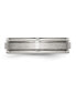 Stainless Steel Satin 6mm Grooved Edge Band Ring