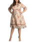 ფოტო #1 პროდუქტის Women's Plus size Wildflower Embroidered Floral Mesh Dress