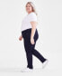 ფოტო #3 პროდუქტის Plus Size Mid-Rise Slim-Leg Stretch Jeans