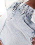 Фото #2 товара ONLY Petite mini belt denim skirt light acid wash