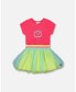 ფოტო #1 პროდუქტის Girl Bi-Material Dress With Mesh Skirt Fuchsia Pink - Child