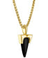 Men's Icon Black Onyx Pendant Necklace in 14k Gold-Plated Sterling Silver, 24" + 2" extender