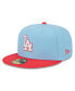 Фото #1 товара Men's Light Blue, Red Los Angeles Dodgers Spring Color Two-Tone 59FIFTY Fitted Hat