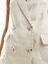 Forever New sleeveless linen co-ord blazer in beige