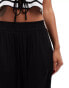 Фото #4 товара Mango soft touch wide leg trousers in black