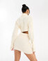 Фото #6 товара Missyempire knitted mini skirt co-ord in cream