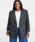 Plus Size Metallic Plaid Tweed Blazer, Created for Macy's