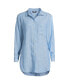 ფოტო #1 პროდუქტის Plus Size Linen Roll Sleeve Oversized Relaxed Tunic Top