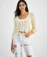 ფოტო #1 პროდუქტის Women's Havana Ribbed Knit Tie-Front Cardigan