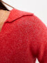 Фото #10 товара JDY v neck polo jumper in red