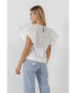 ფოტო #4 პროდუქტის Women's Folded Ruffle Sleeve Top