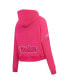 Women's Pittsburgh Steelers Triple Pink Cropped Fleece Pullover Hoodie