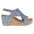 Corkys Carley Glitter Studded Wedge Womens Blue Casual Sandals 30-5316