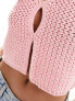 Фото #7 товара ASOS DESIGN Petite knitted vest in chunky stitch in pink